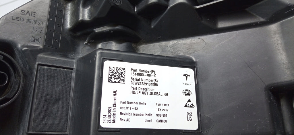 TESLA MODEL 3 Y LIFT 20- LAMPA PRZÓD PRAWA FULL LED EU 1514953-00-C