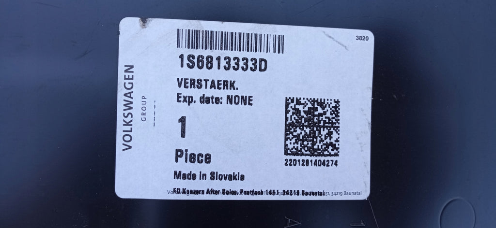 UP MII CITIGO 12- NAROŻNIK LEWY PASA TYLNEGO WZMOCNIENIE 1S6813333D