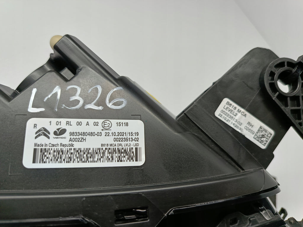 CITROEN C3 III LIFT 20- RECHTER SCHEINWERFER RECHTES TAGFAHRLICHT VORNE LED 9823312980