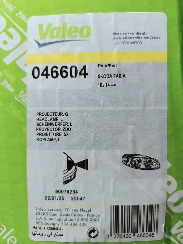 Skoda Fabia III 3 NJ3 14- LAMPA LEWA PRZÓD PRZEDNIA ZWYKŁA H4 6V1941015