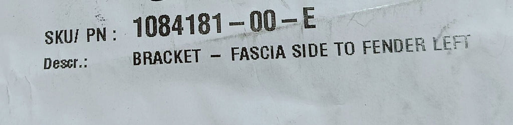 Tesla Model 3 M3 III 17- ŚLIZG MOCOWANIE ZDERZAKA LEWY PRZÓD 1084181-00-E
