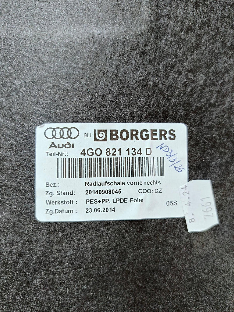Audi A6 C7 11- RADHAUSSCHALE VORNE RECHTS 4G0821134D