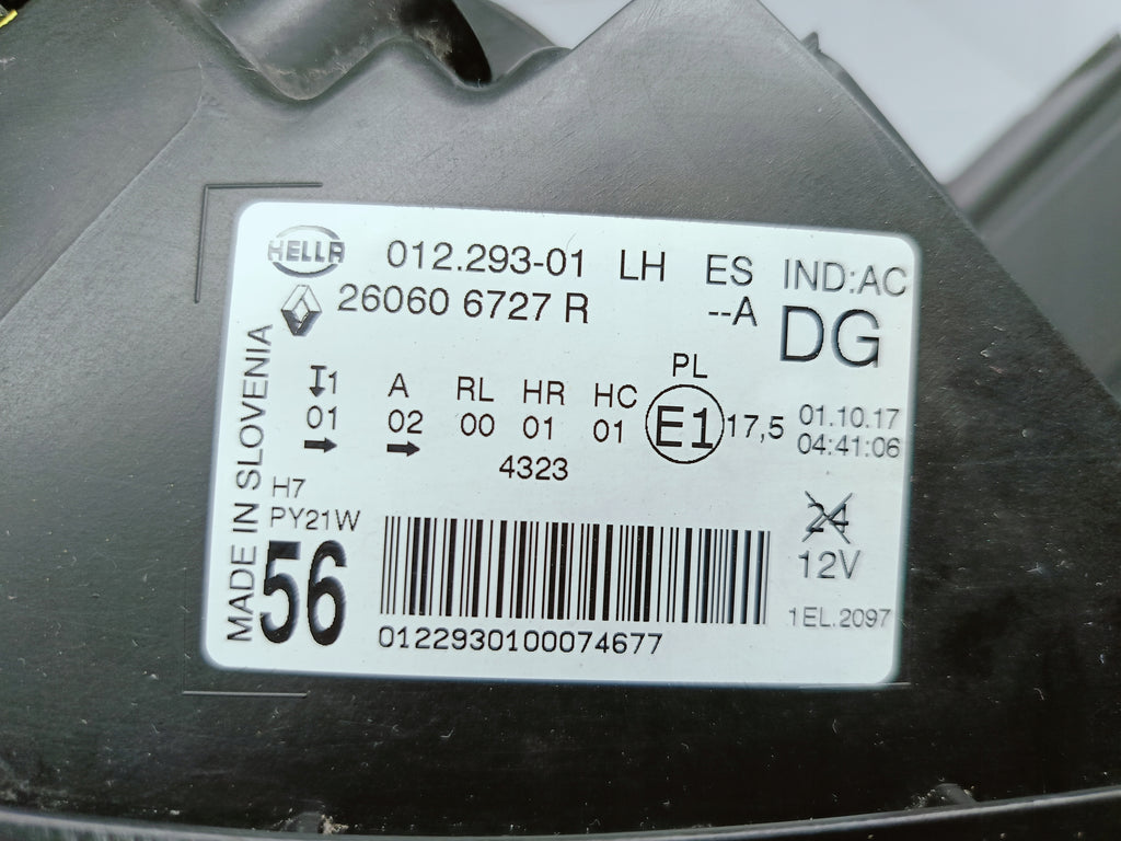 RENAULT SCENIC IV 4 16- LAMPA LEWA PRZEDNIA SOCZEWKA + LED 260606727R