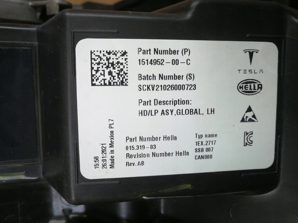 TESLA MODEL 3 Y LIFT 20- LAMPA PRZÓD LEWA FULL LED EU 1514952-00-C