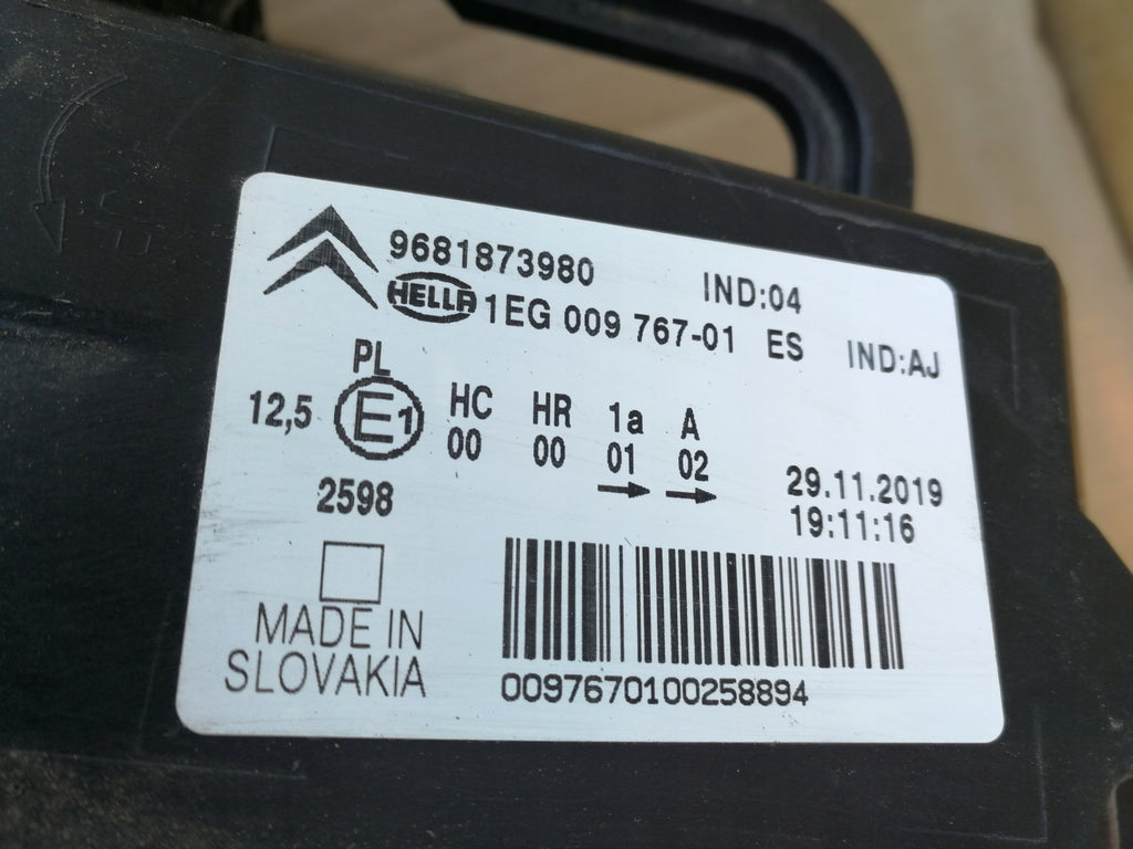 CITROEN C3 PICASSO 09- LAMPA LEWA PRZÓD LEWA PRZEDNIA 9681873980