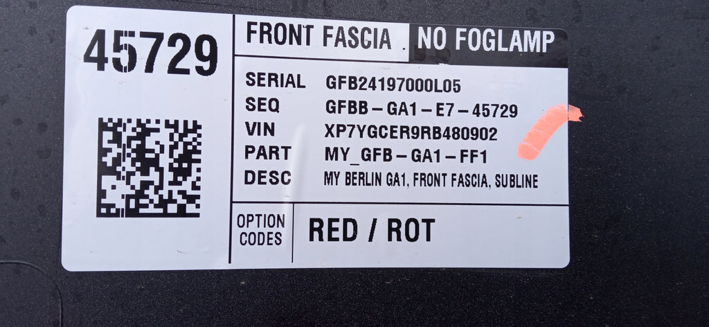 TESLA MODEL Y MJ 20- STOSSSTANGE VORNE OHNE PDC ROT 1493736-S2-A