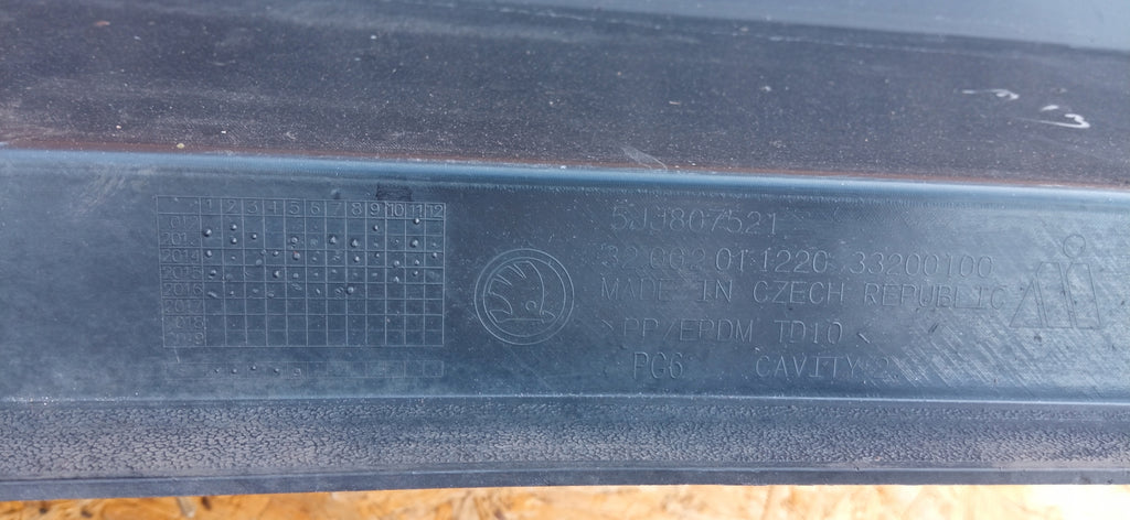 SKODA RAPID 5JJ 12- DIFFUSOR HECKANSATZ SPOILER HINTEN STOßSTANGE 5JJ807521