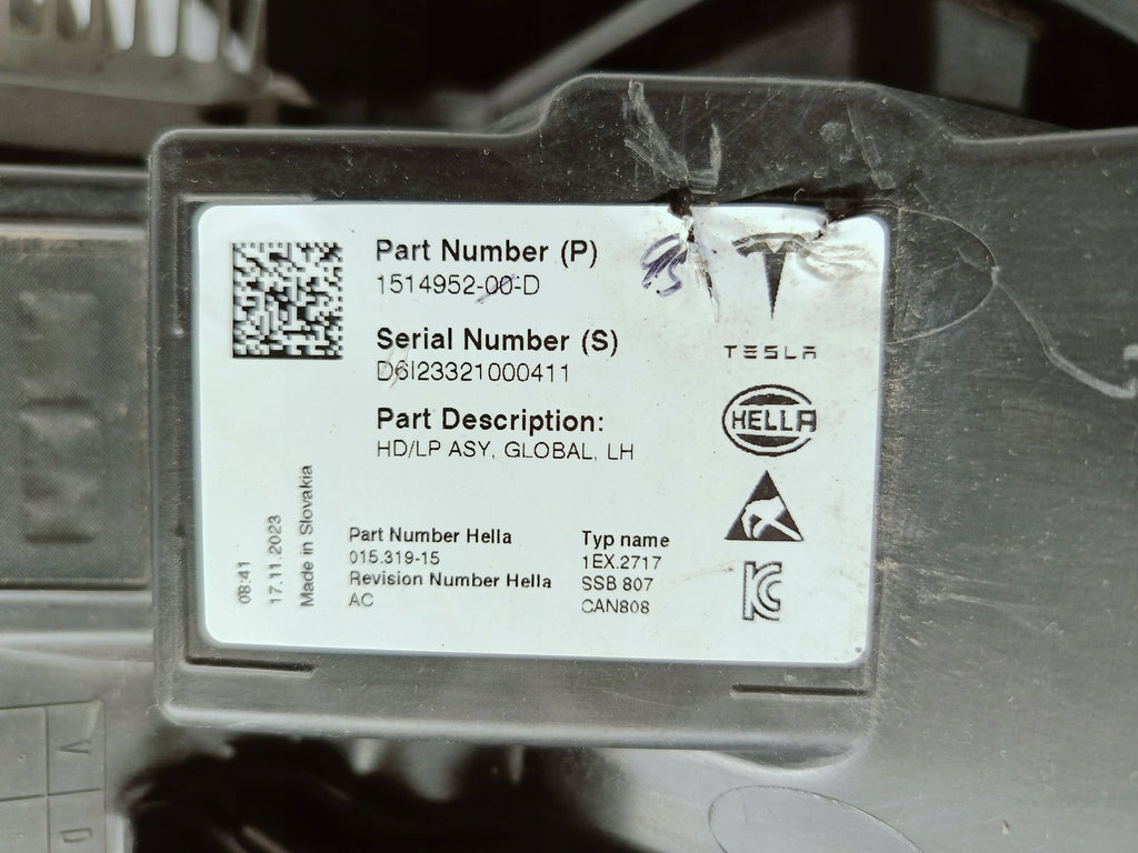 TESLA MODEL 3 M3 LIFT MY Y 20- SCHEINWERFER LINKS VOLL LED EU 1514952-00-D