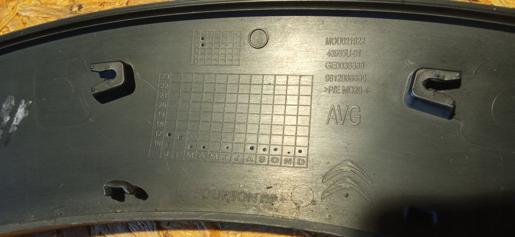 CITROEN C3 III 16- LISTWA NAKŁADKA BŁOTNIKA LEWY PRZÓD 9812088680