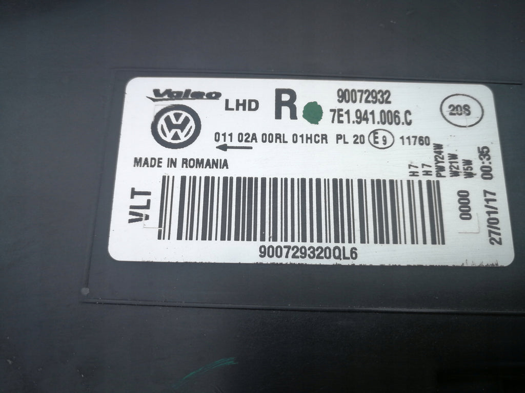VOLKSWAGEN TRANSPORTER T6 15- SCHEINWERFER RECHTS VORNE 7E1941006C