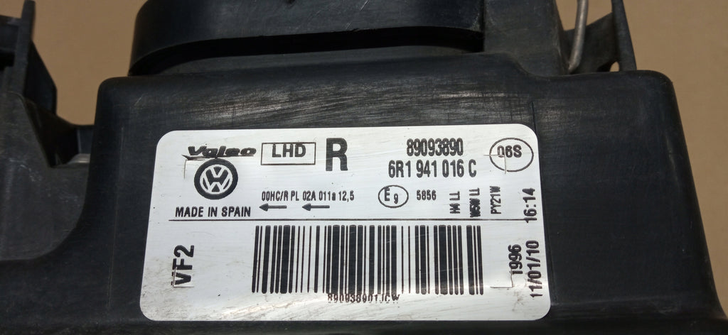VOLKSWAGEN POLO V 6R 09- SCHEINWERFER RECHTS NORMAL EU 6R1941016C