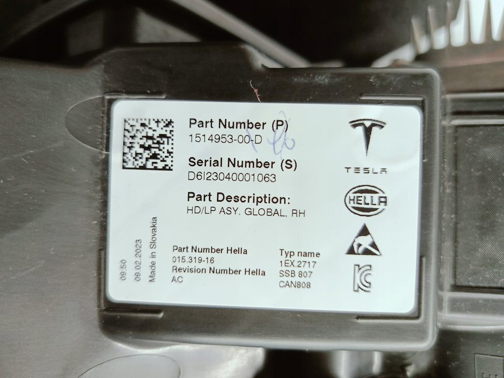 TESLA MODEL 3 M3 LIFT Y MY 20- SCHEINWERFER RECHTS VORNE FULL LED EU 1514953-00-D