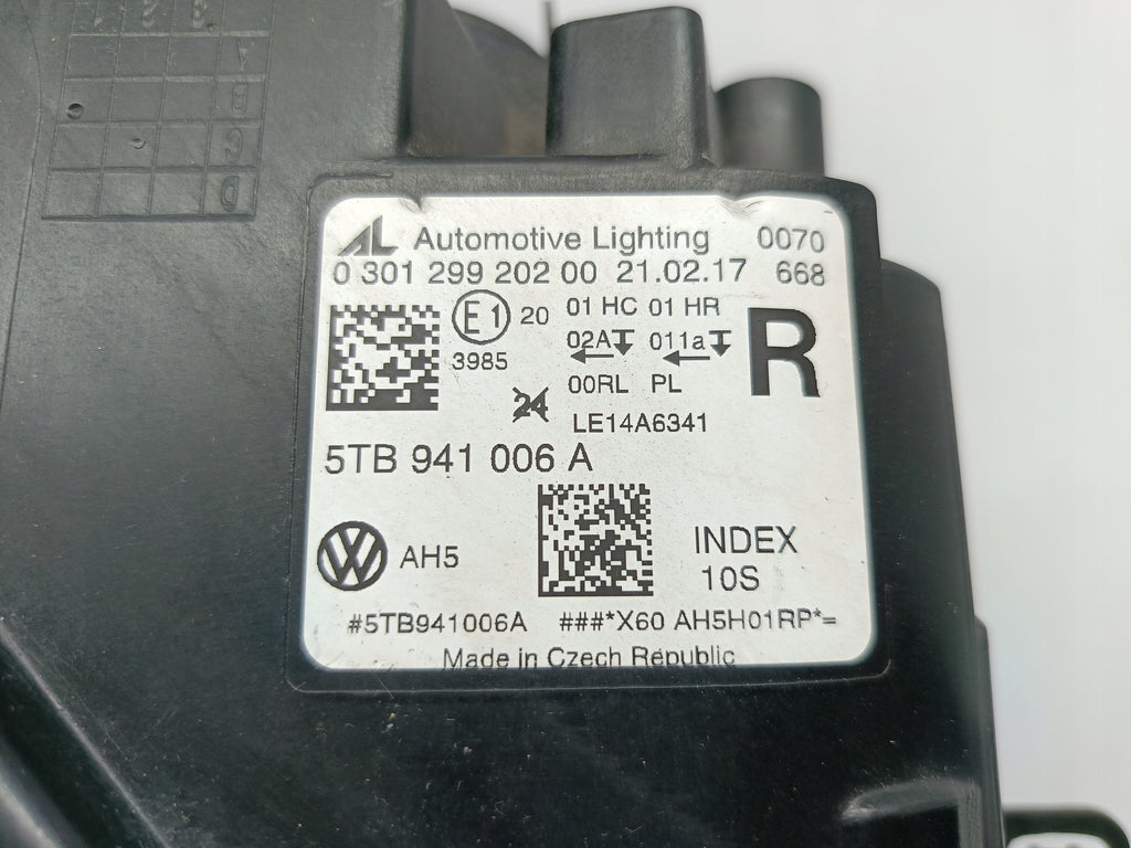 VW TOURAN III 3 5TB 15- SCHEINWERFER RECHTS VORNE NORMAL 5TB941006A