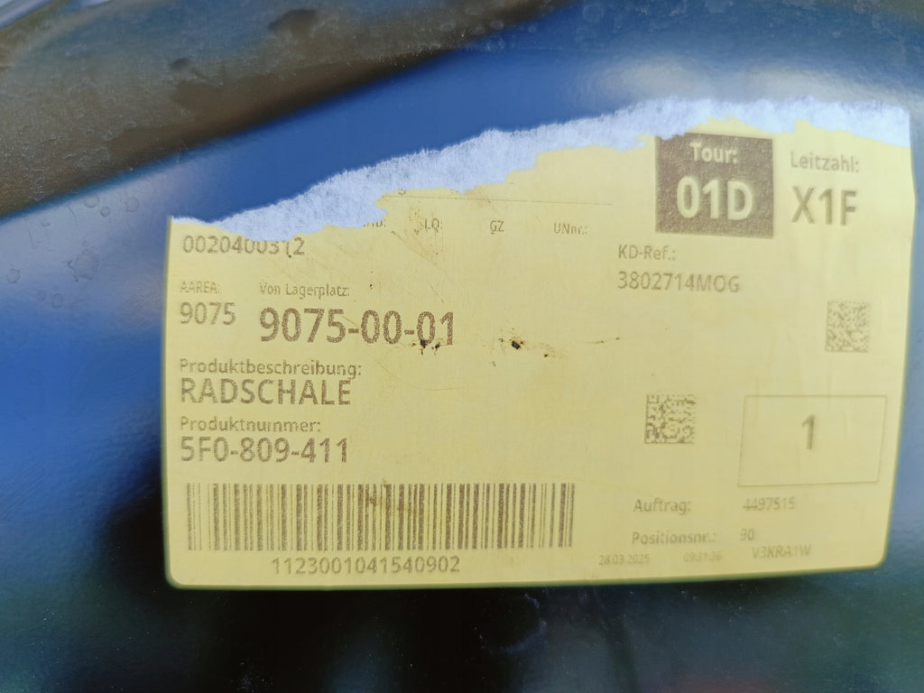 SEAT LEON III 13- RADKASTEN BLECH HINTEN LINKS RADHAUS LINKS 5F00809411