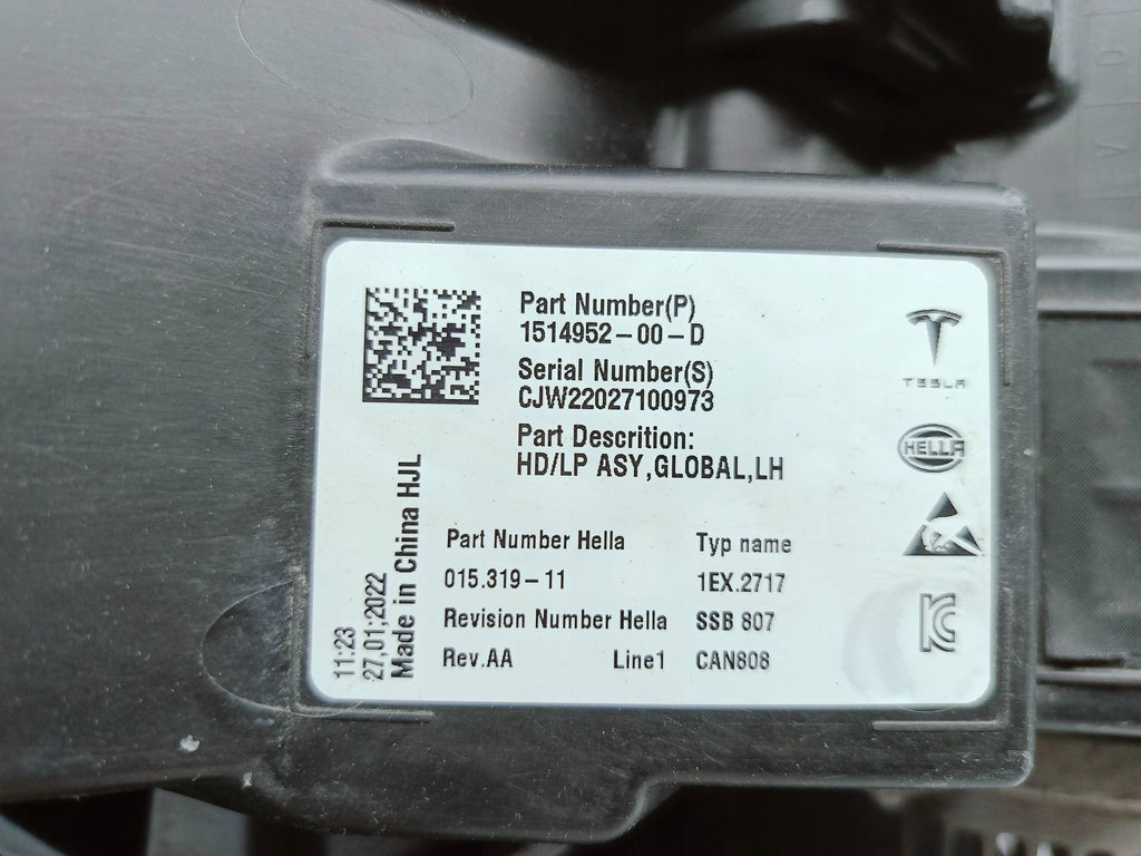 TESLA MODEL 3 M3 LIFT MY Y 20- SCHEINWERFER LINKS VOLL LED EU 1514952-00-D
