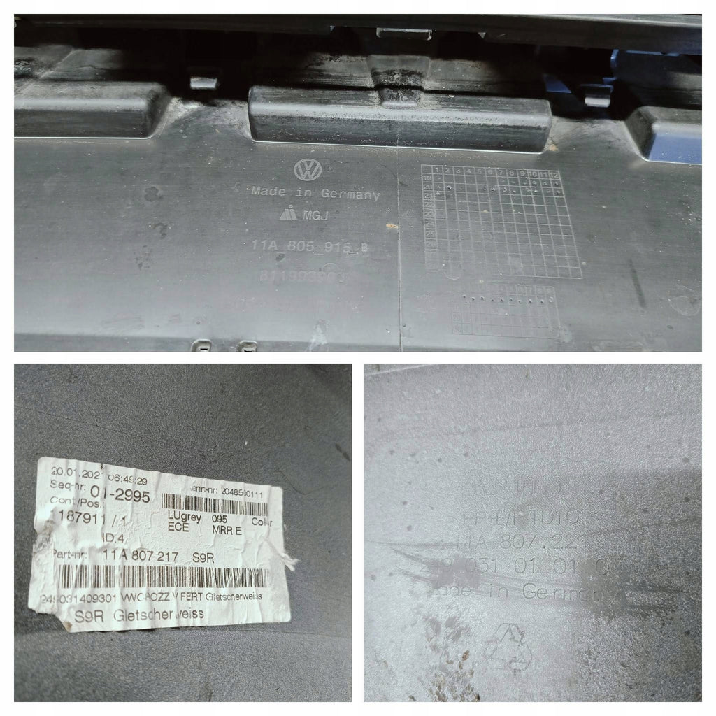 Volkswagen ID.4 ID4 20- ZDERZAK PRZÓD PRZEDNI PDC S9R WEISS 11A807221